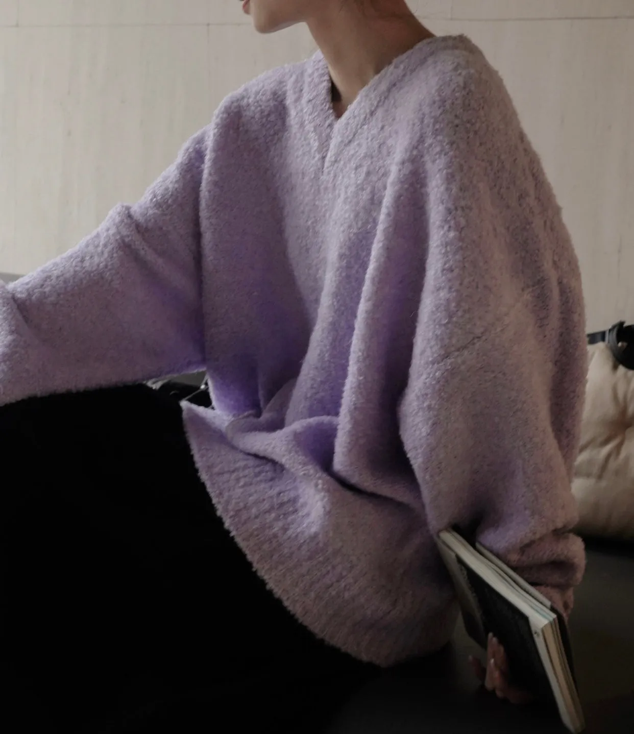 Wendy Bouclé V-Neck Sweater