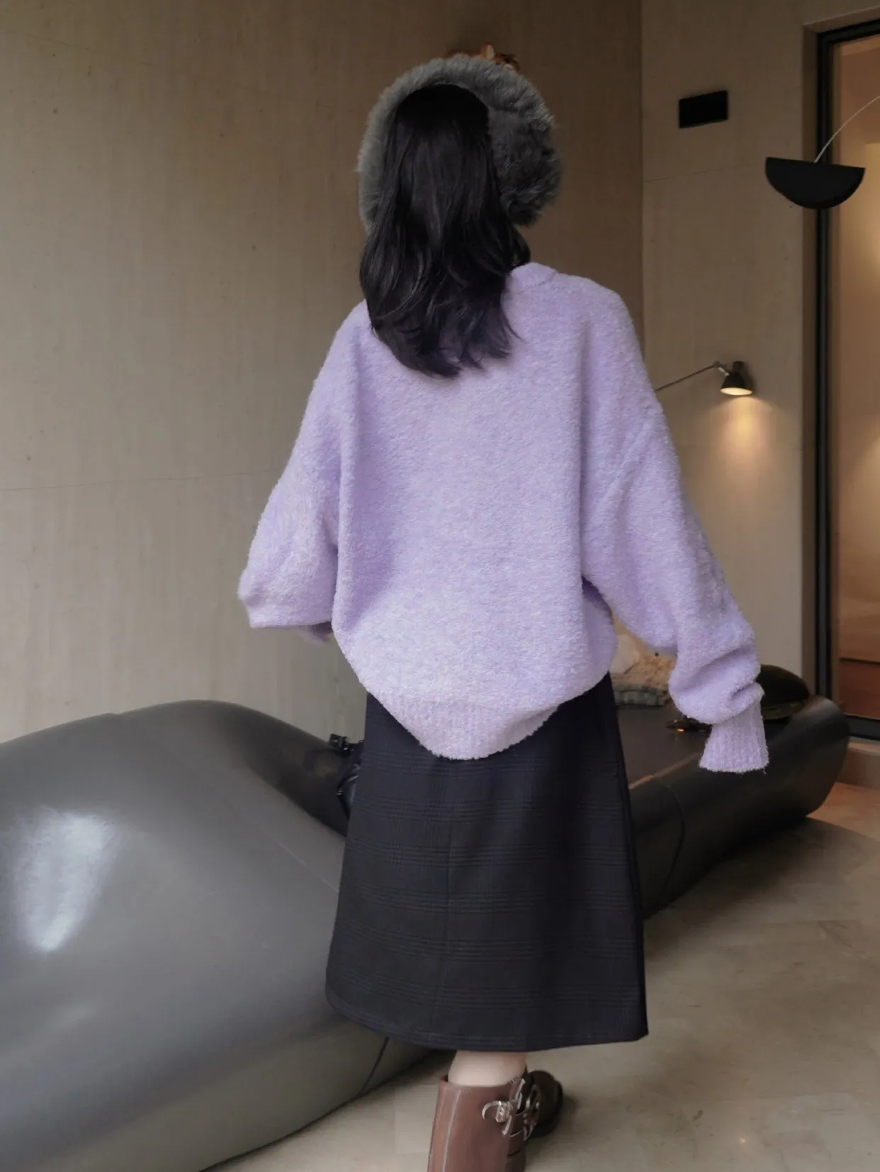 Wendy Bouclé V-Neck Sweater