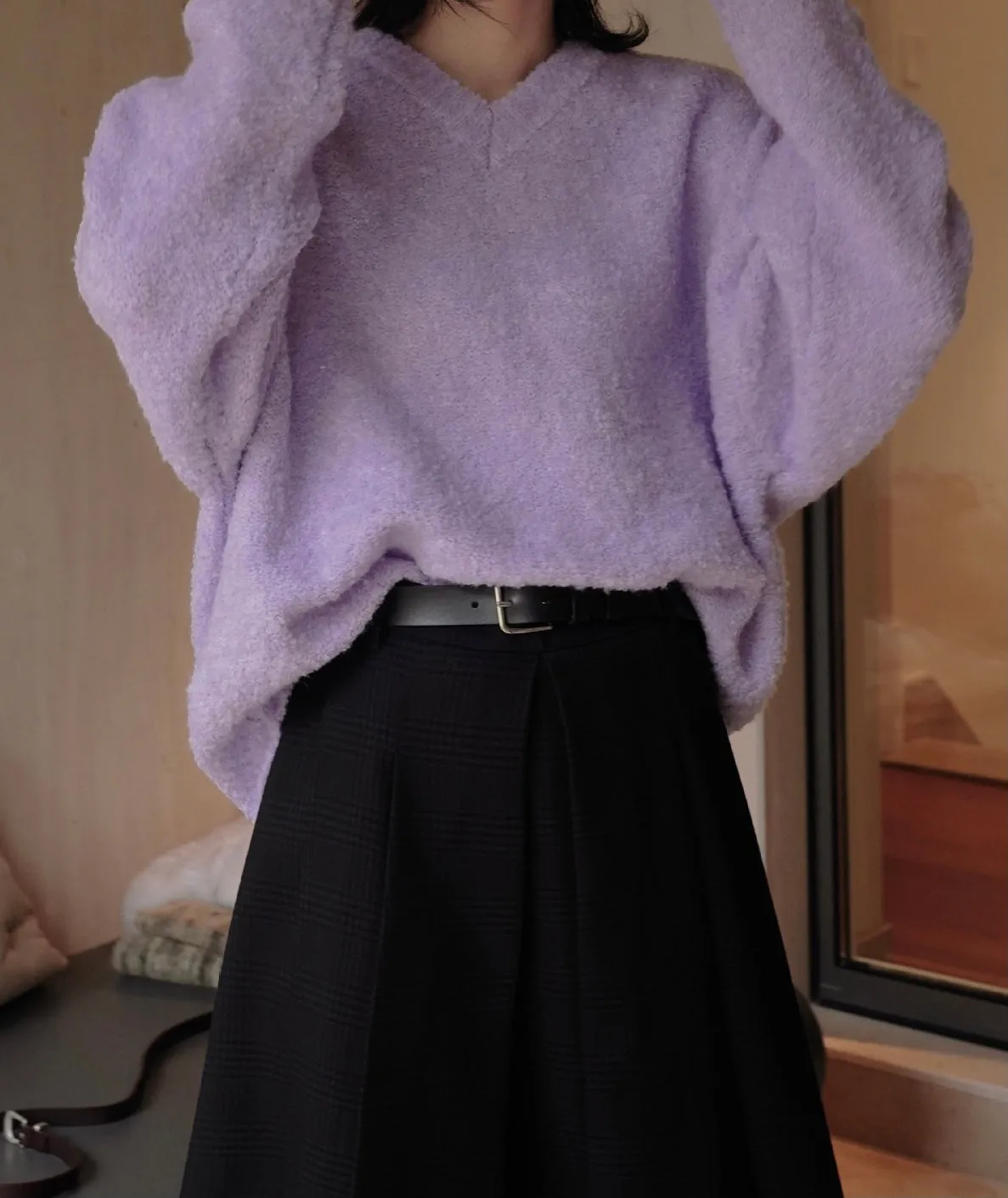 Wendy Bouclé V-Neck Sweater