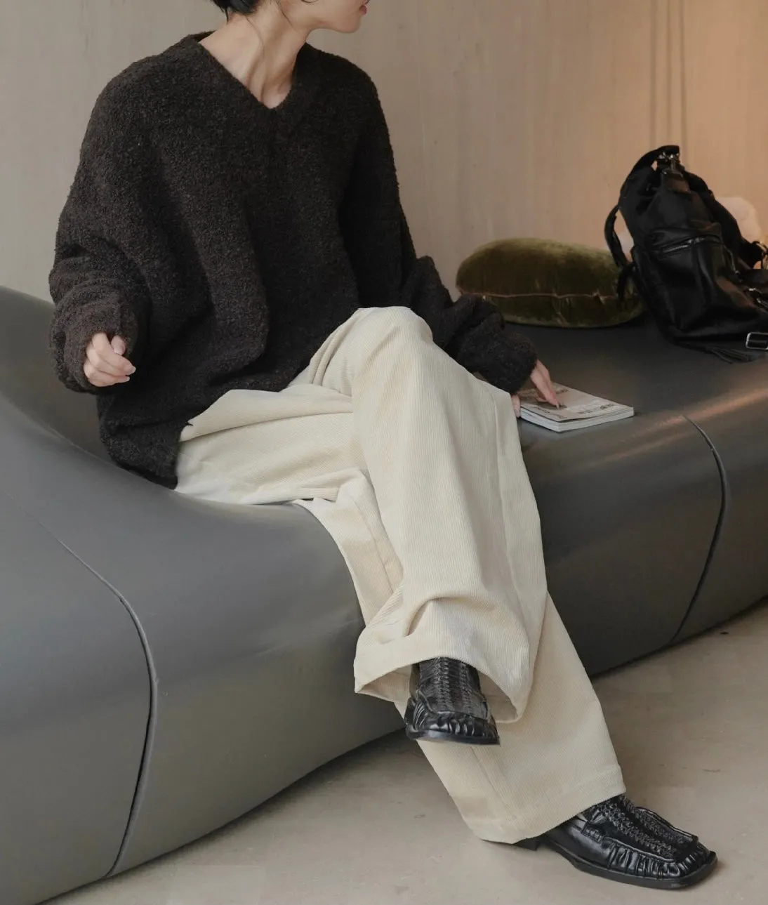 Wendy Bouclé V-Neck Sweater