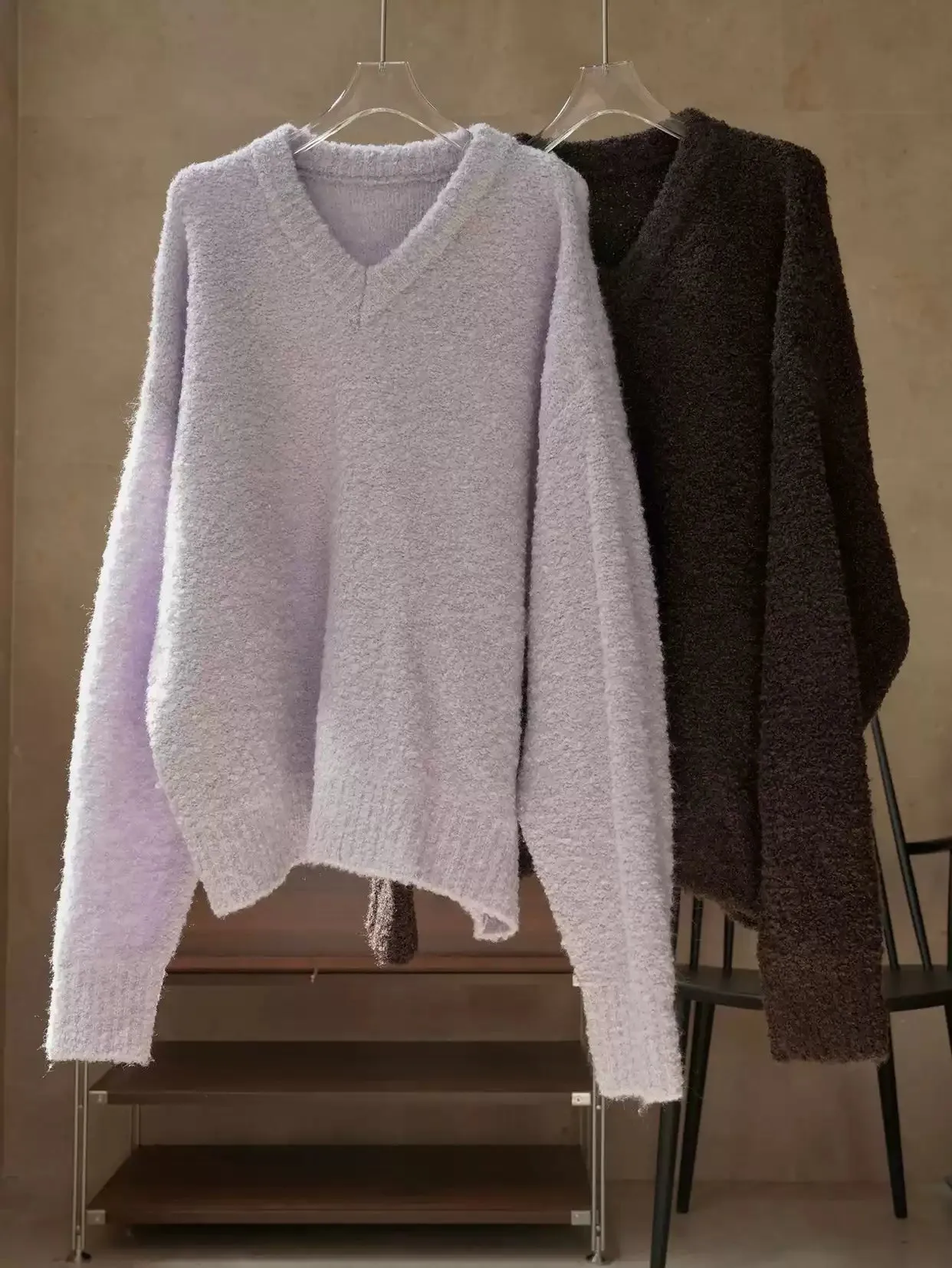 Wendy Bouclé V-Neck Sweater