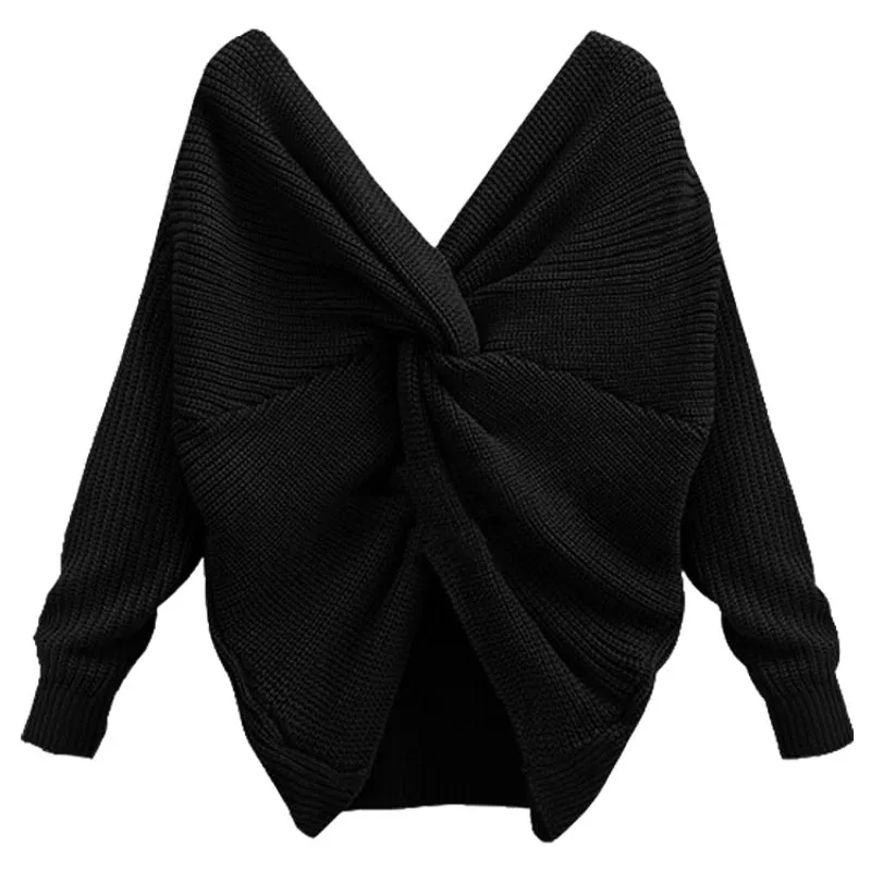 Women's Autumn Knitted V-Neck Sweater