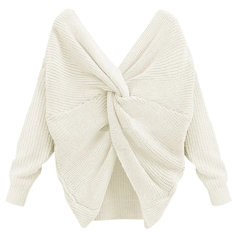 Women's Autumn Knitted V-Neck Sweater