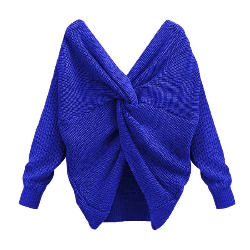 Women's Autumn Knitted V-Neck Sweater