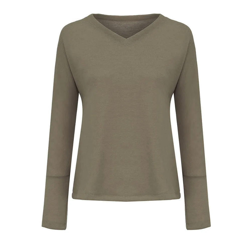 Women's Casual Knitted V-Neck Sweater