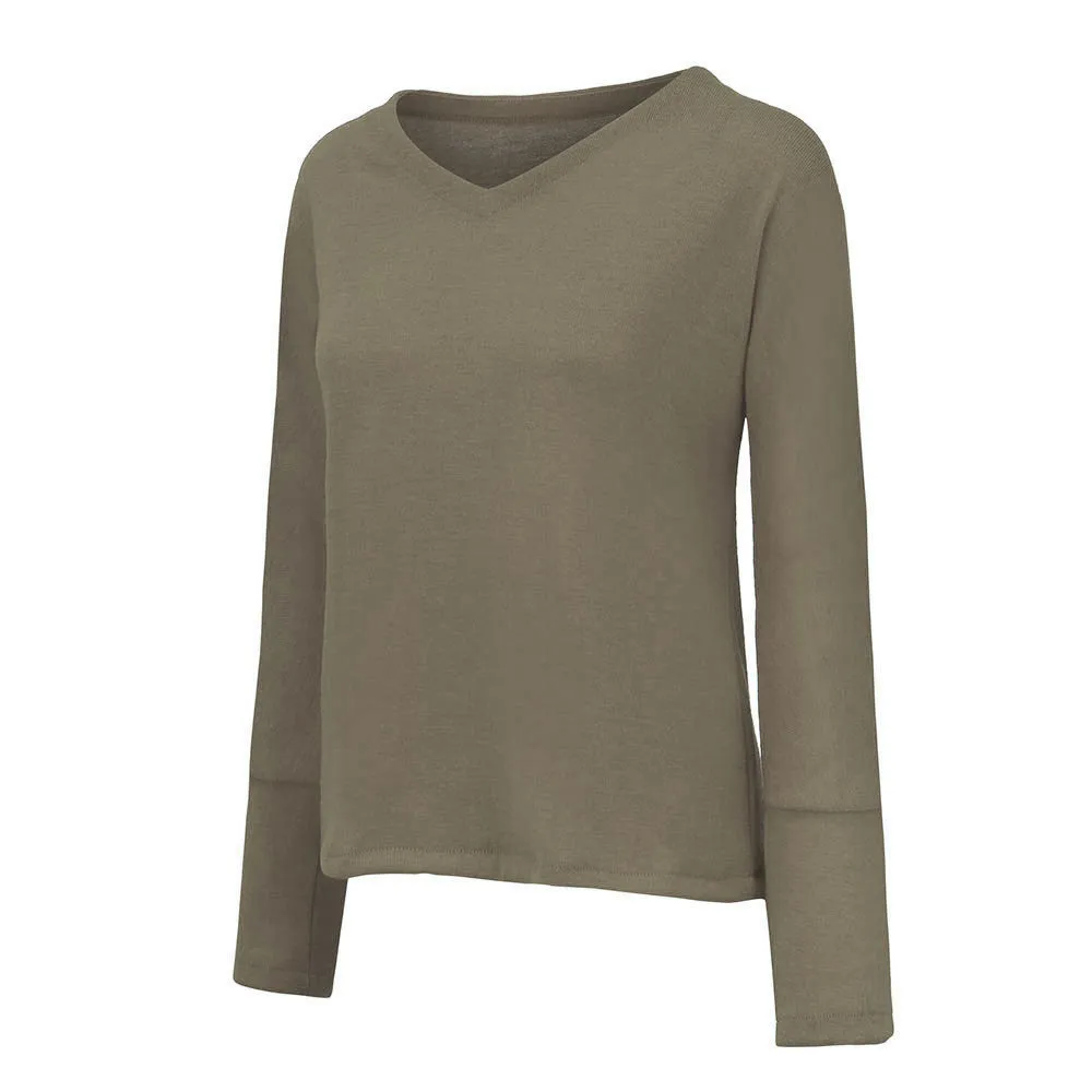 Women's Casual Knitted V-Neck Sweater