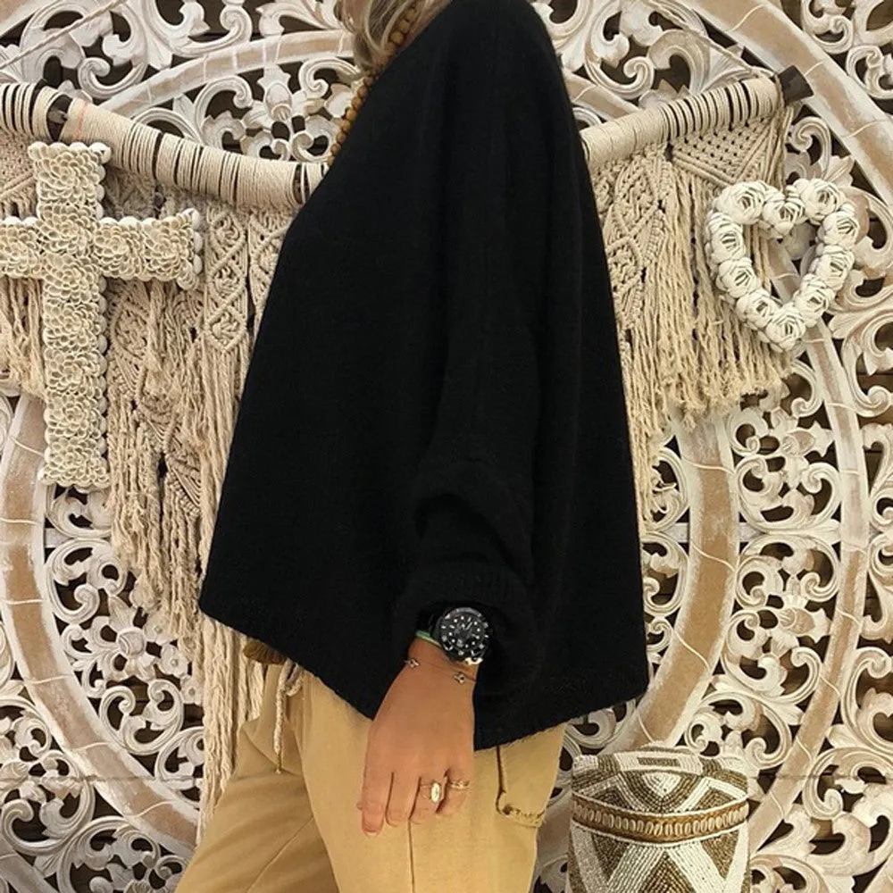 Women's Casual Knitted V-Neck Sweater
