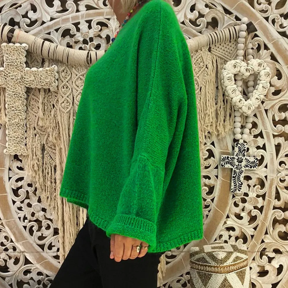 Women's Casual Knitted V-Neck Sweater