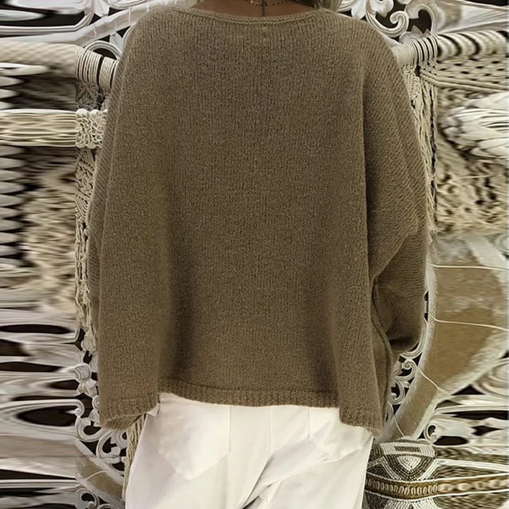 Women's Casual Knitted V-Neck Sweater