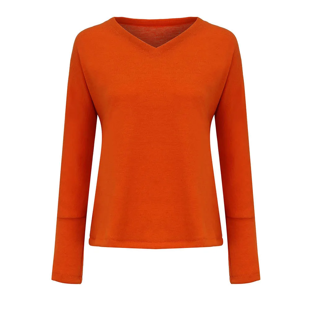 Women's Casual Knitted V-Neck Sweater
