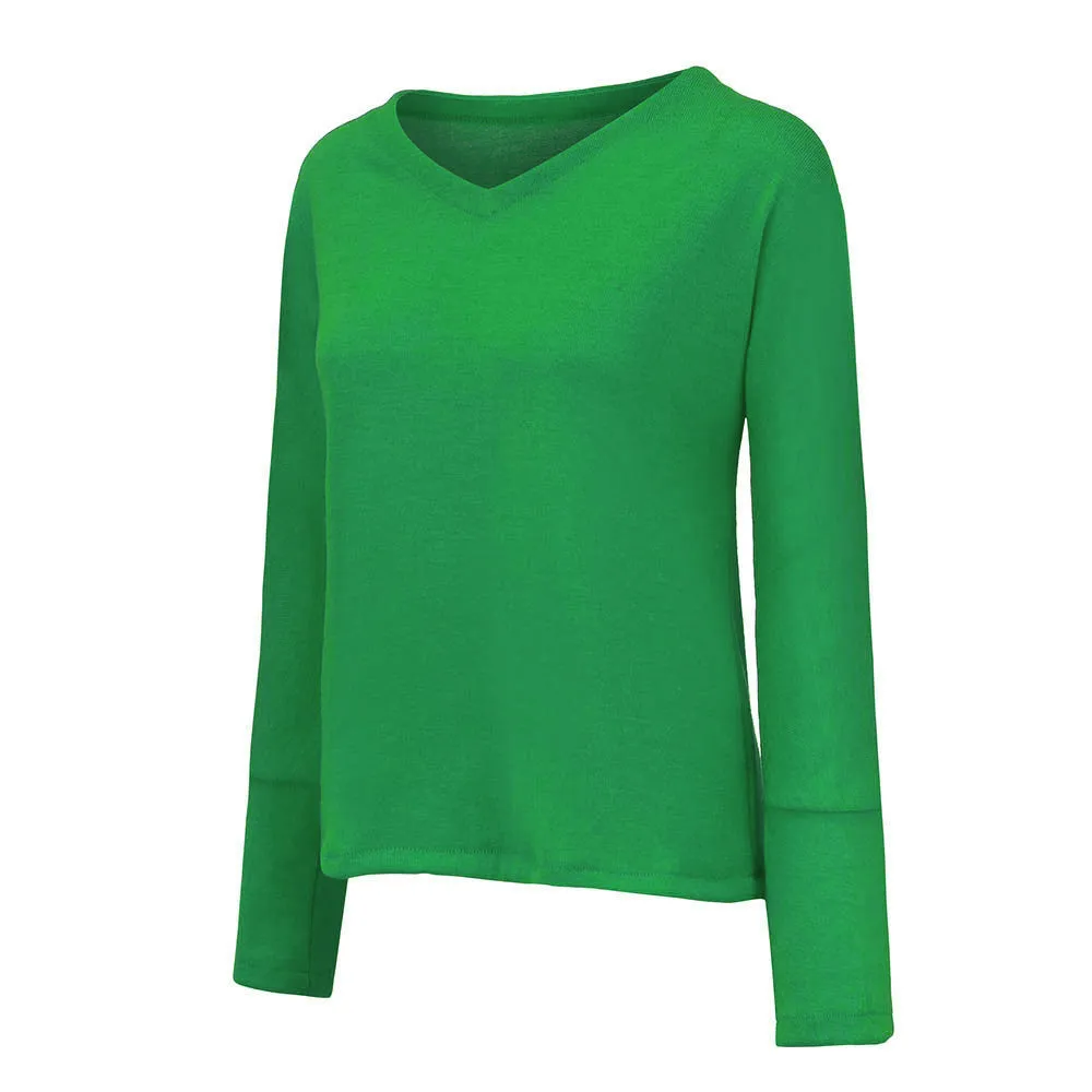 Women's Casual Knitted V-Neck Sweater