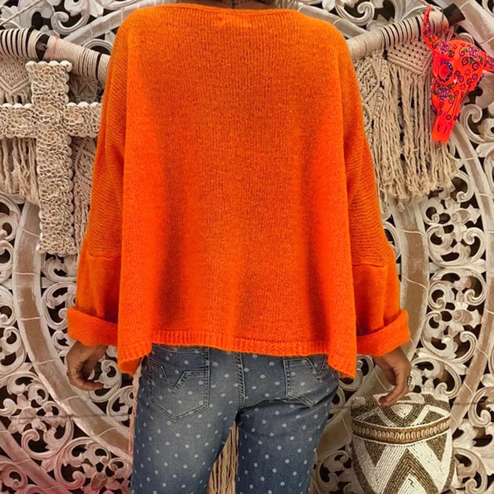 Women's Casual Knitted V-Neck Sweater