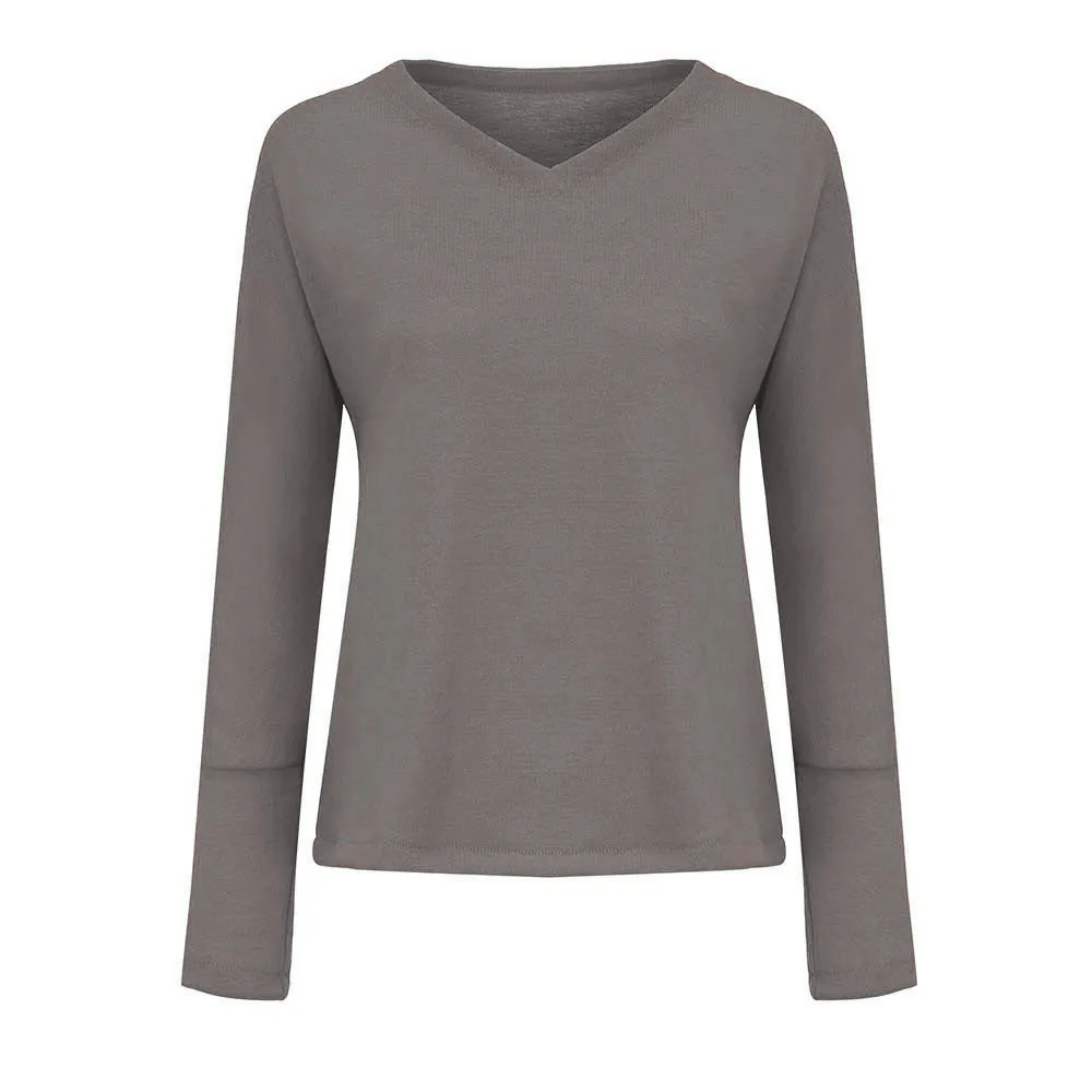 Women's Casual Knitted V-Neck Sweater